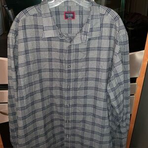 UNTUCKit Shirt Mens 3XL Grey & Blue Flannel Button Up Long Sleeve Casual Hiking